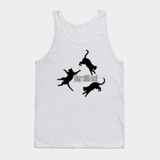 Playful Trio: Black Cat Silhouette Circle Tank Top